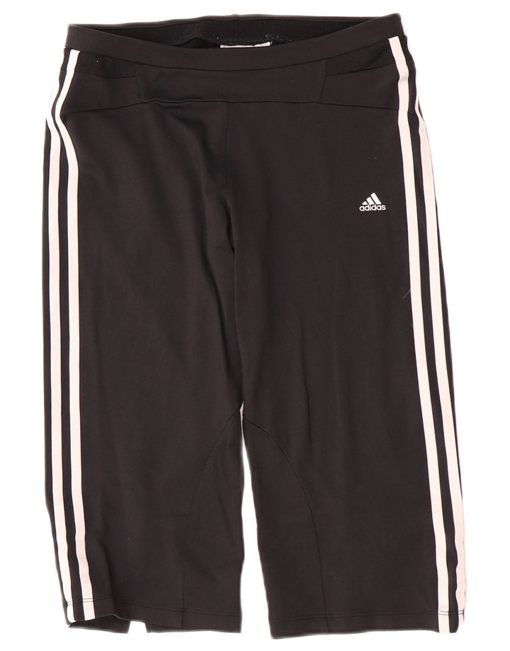 Pantaloni de trening Adidas Capri pentru femei UK 12 Medium Black Nylon