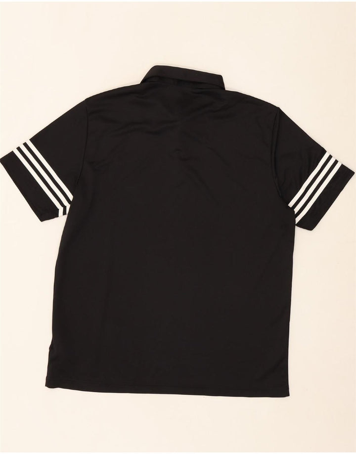ADIDAS Mens Polo Shirt Large Black Polyester Vintage Adidas and Second-Hand Adidas from Messina Hembry 