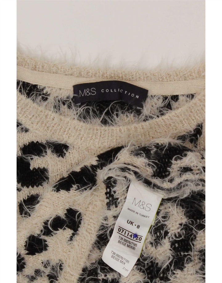 Pulover pentru femei Marks & Spencer cu decolteu triplu UK 8 Mic Bej