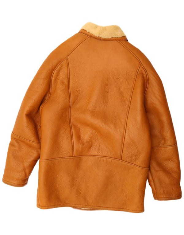 Jachetă vintage pentru bărbați din shearling UK 42 XL bej