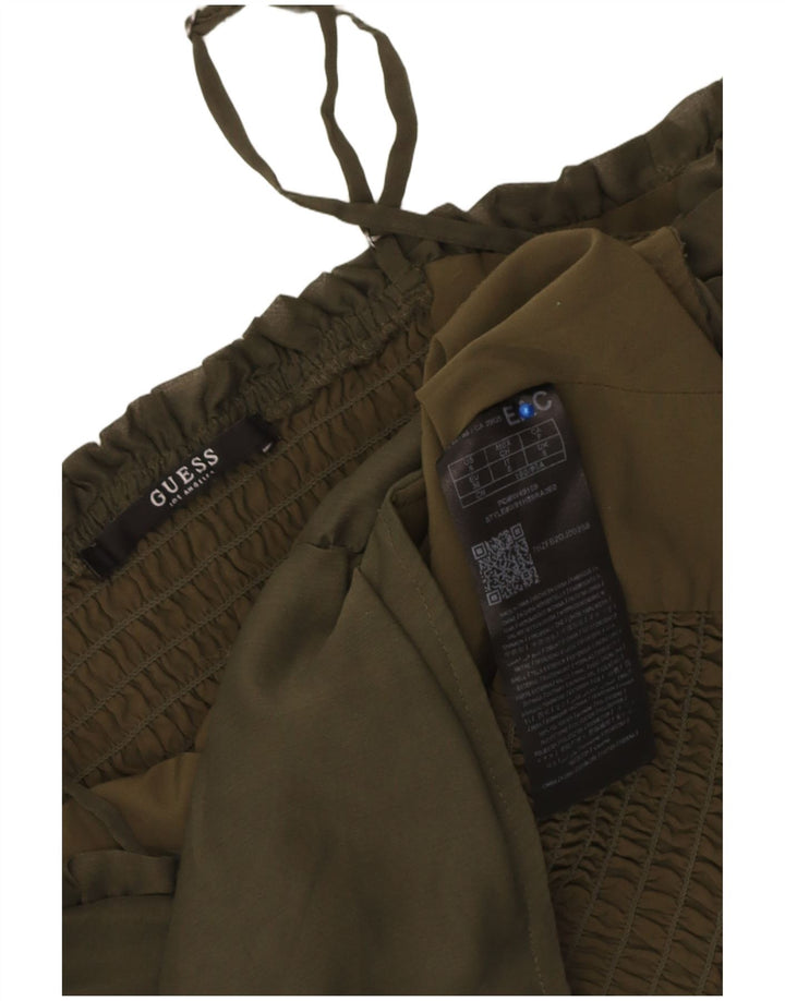 Top pentru femei Guess Crop Off Shoulder UK 6 XS Kaki Poliester