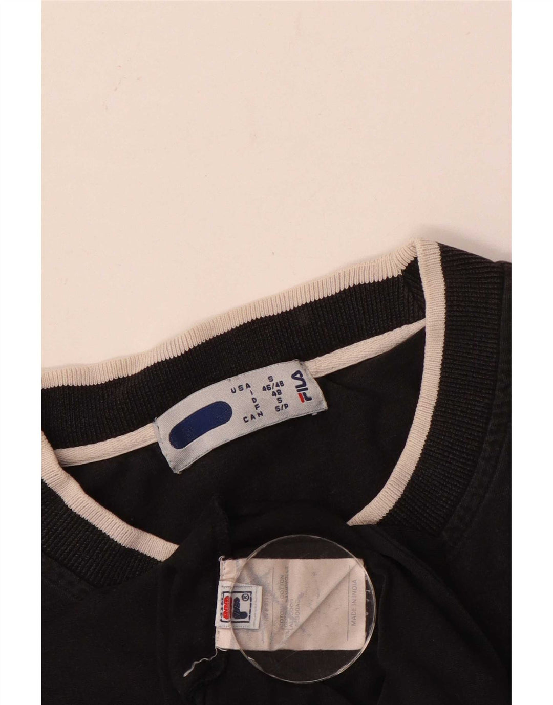 Tricou cu grafic Fila pentru bărbați Top mic bumbac negru
