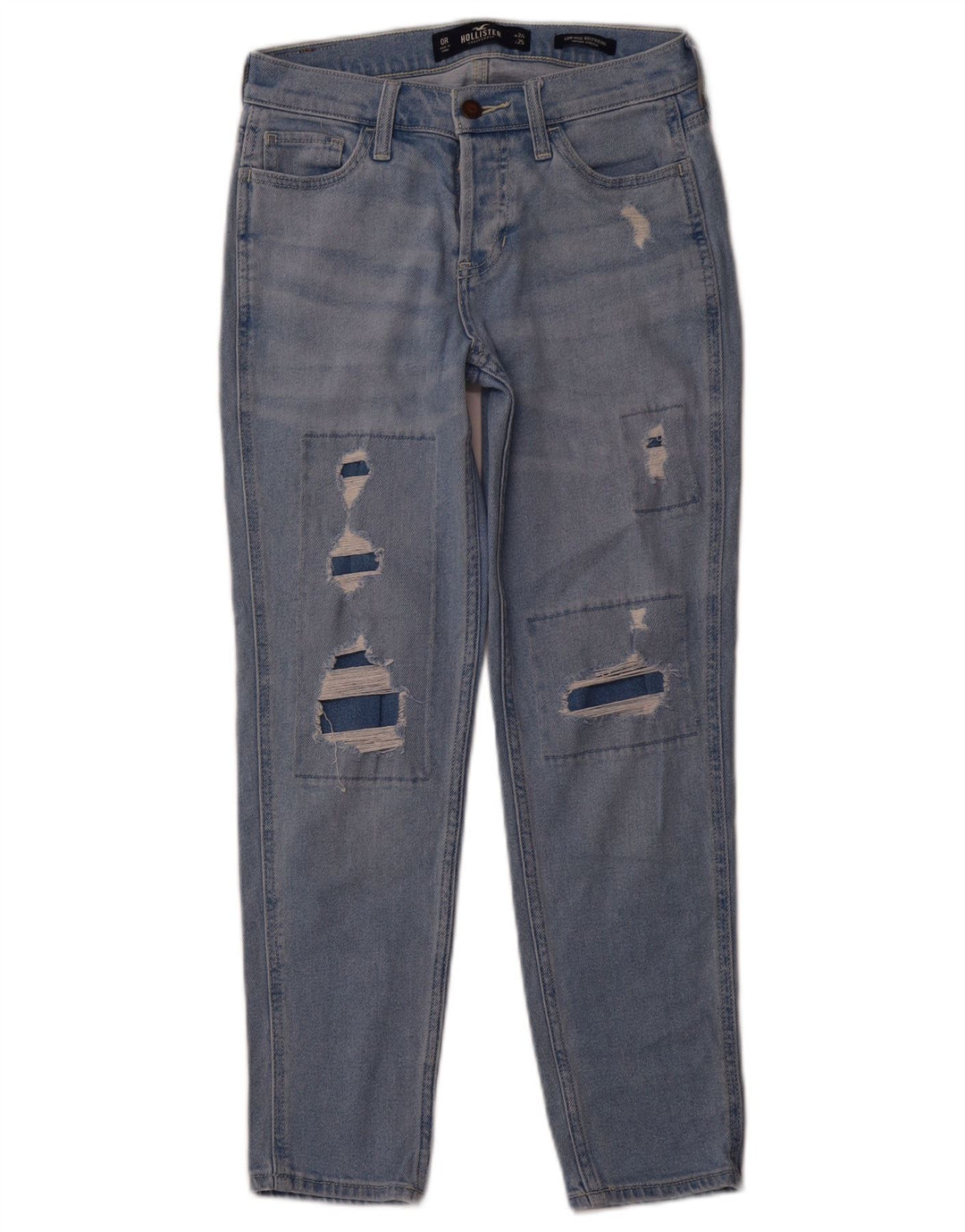 HOLLISTER Blugi slim pentru femei Boyfriend Distressed US 0 XS W24 L25 Albastru
