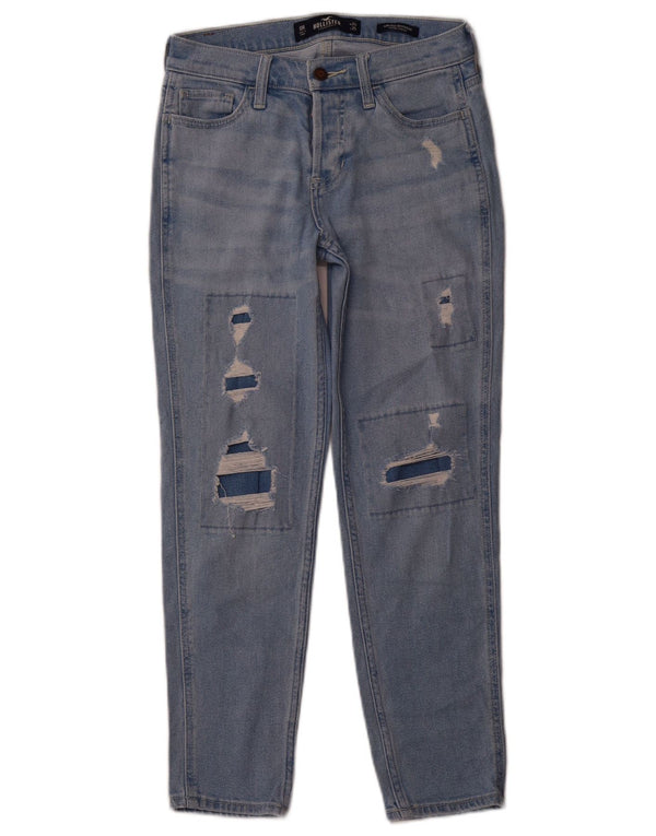 HOLLISTER Blugi slim pentru femei Boyfriend Distressed US 0 XS W24 L25 Albastru