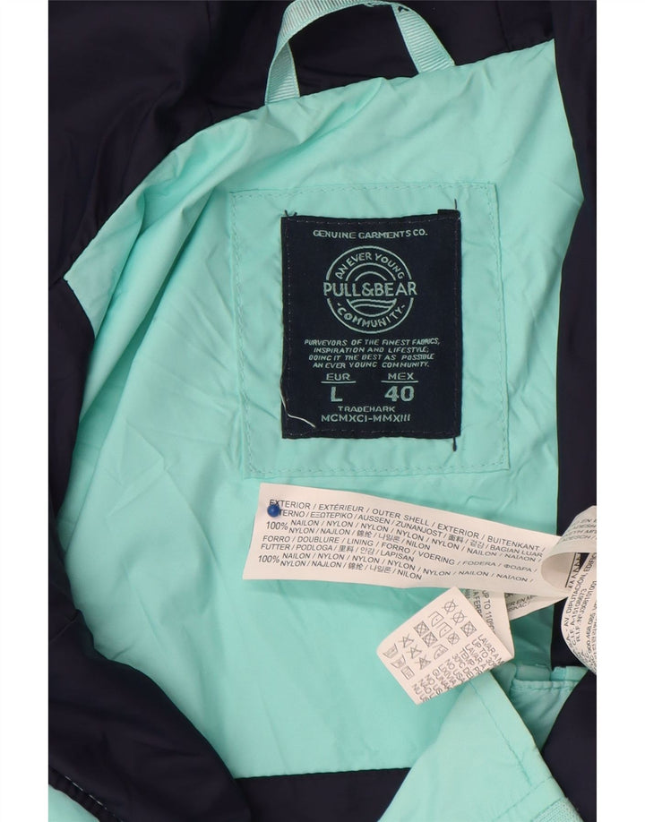 Jachetă de ploaie pentru bărbați Pull & Bear, cu glugă, UK 40, mare, turcoaz, color block