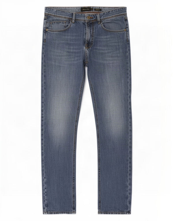 Massimo Dutti Blugi Slim Fit Casual pentru Barbati EU 42 Large W32 L33 Blue Bumbac
