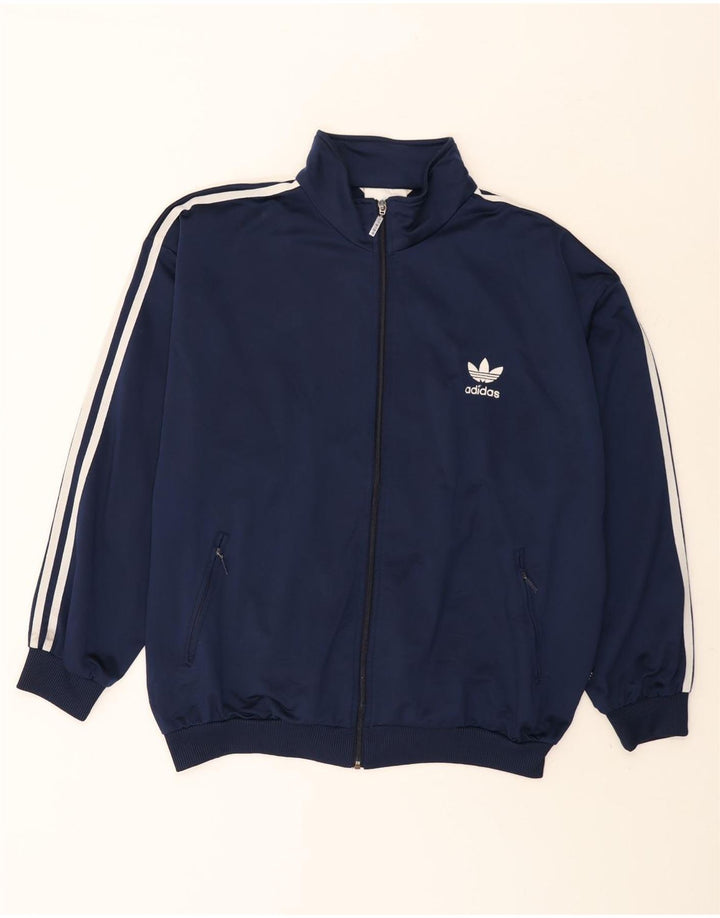 Jachetă de trening pentru bărbați Adidas UK 44/46 Poliester mare, albastru bleumarin