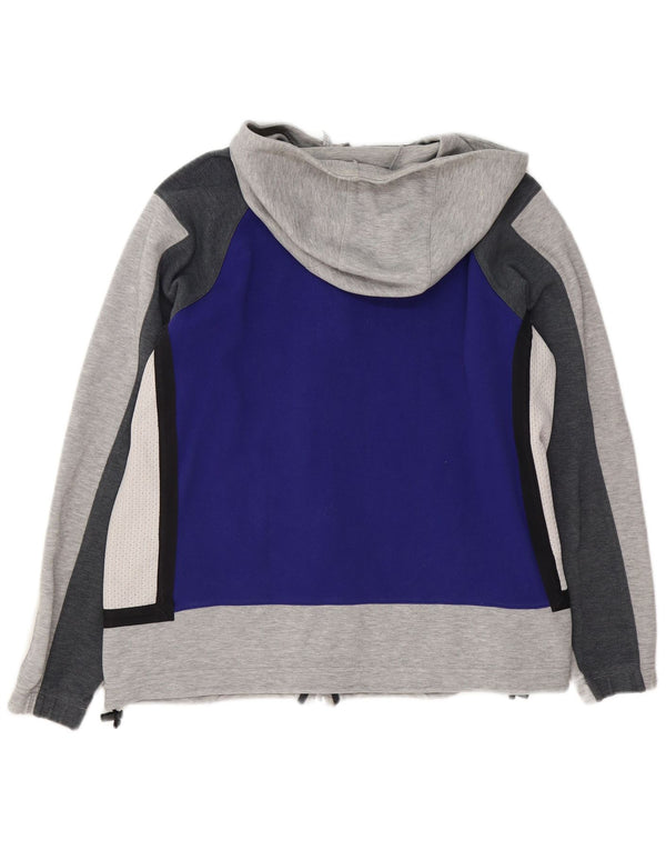 Pulover cu capotă cu fermoar și cu captură largi Adidas pentru bărbați, gri mic, poliester color bloc