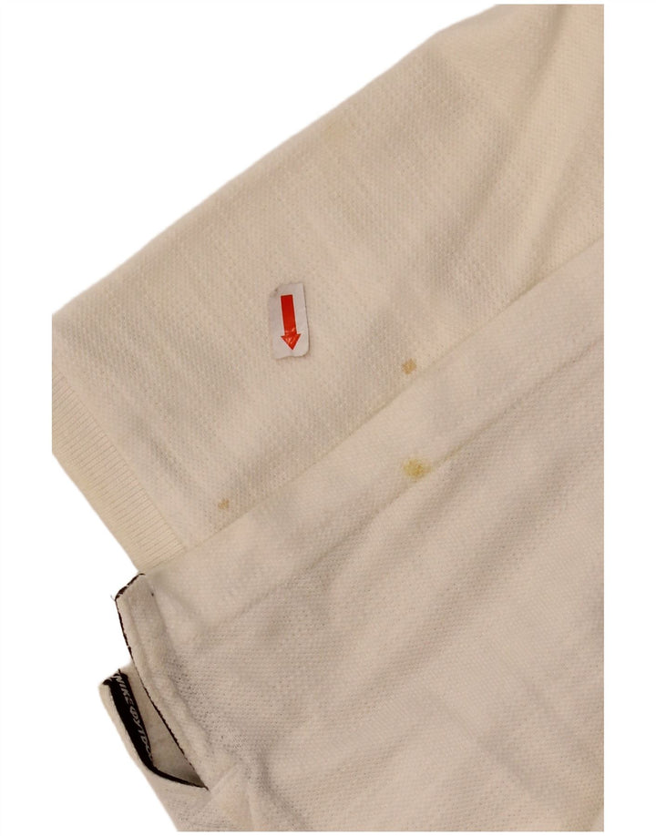 NIKE Mens Polo Shirt Large White Cotton