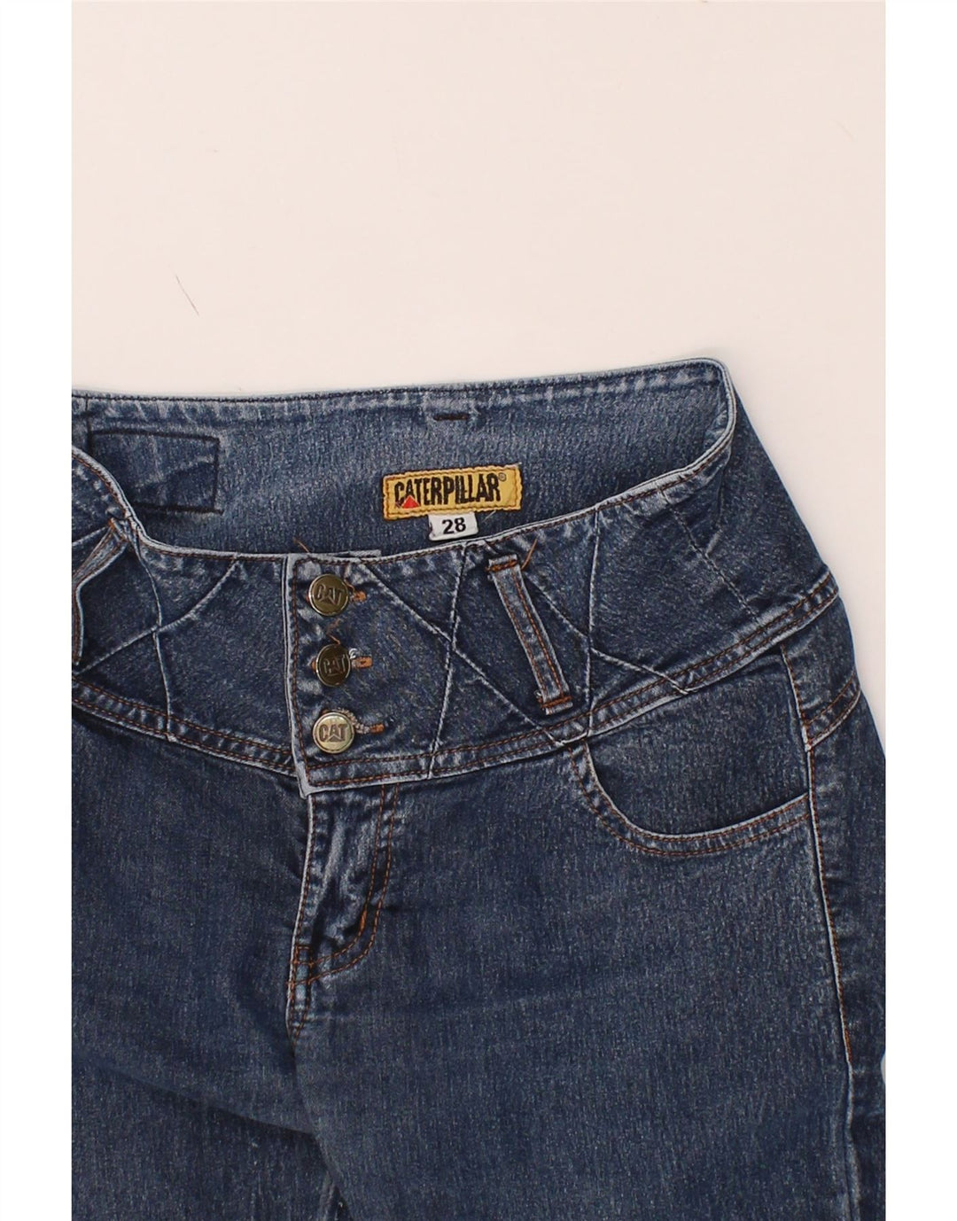 CATERPILLAR Womens Skinny Jeans W28 L30  Blue Vintage Caterpillar and Second-Hand Caterpillar from Messina Hembry 