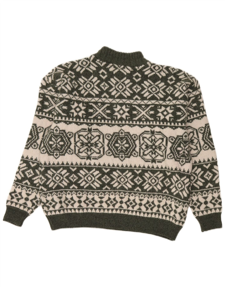 Pulover Bromley pentru bărbați cu gât țestoasă, mare, verde Fair Isle