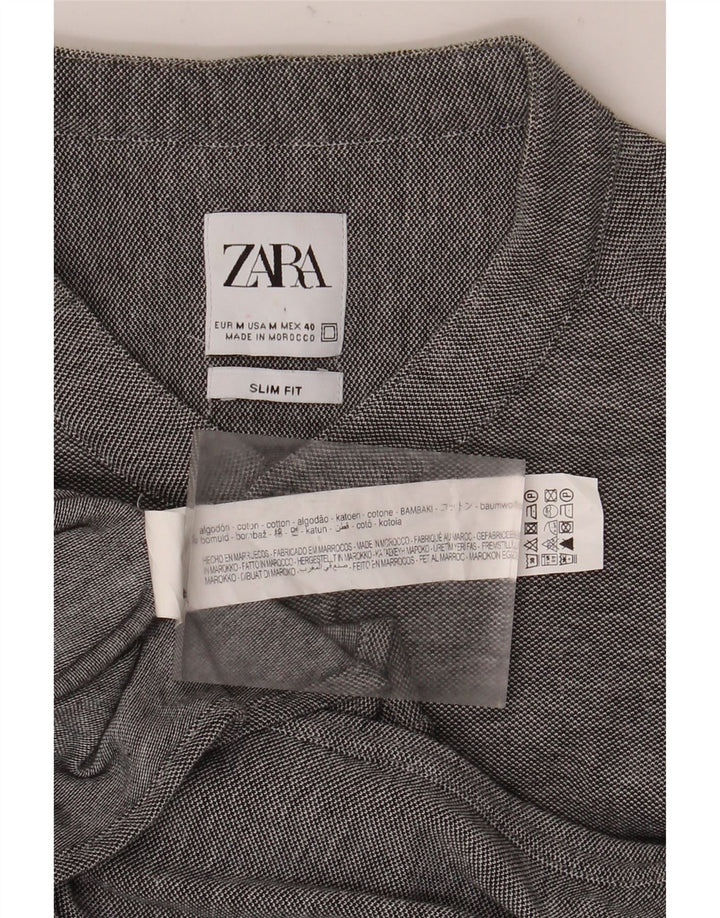 Cămașă pentru bărbați Zara Slim Fit Bumbac Gri mediu