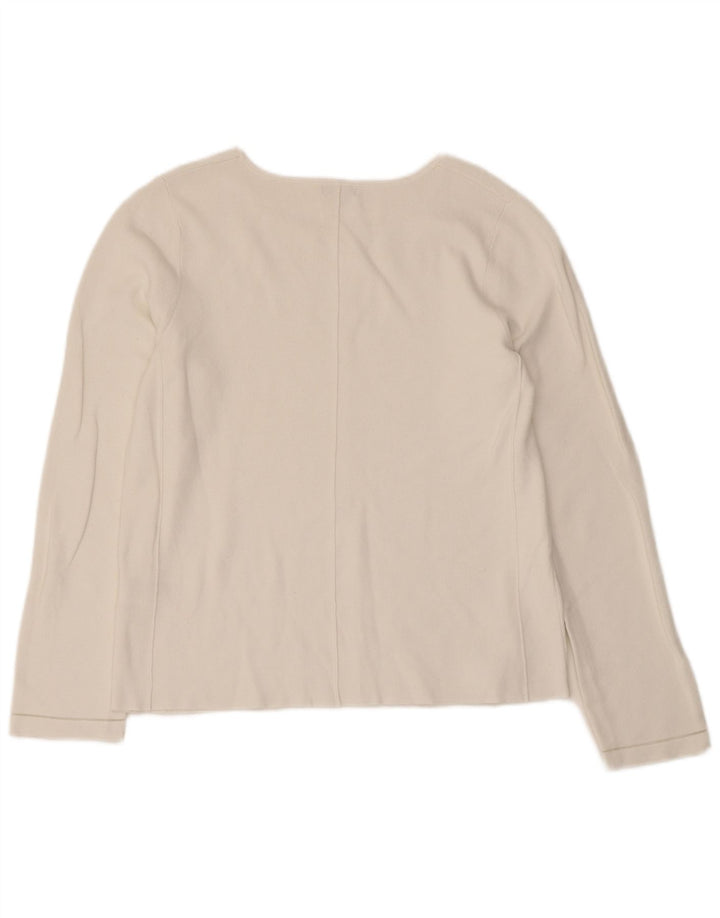 Top pentru femei Jigsaw cu mânecă lungă UK 12 Medium White Viscose