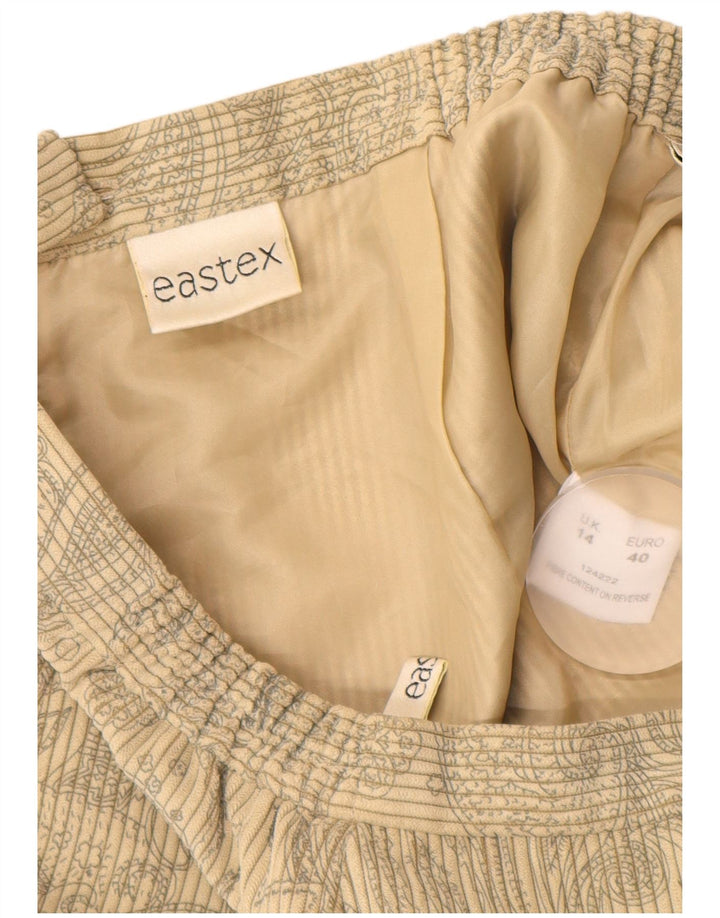 Fusta dreaptă din velur pentru femei EASTEX UK 14 Medium Bej Poliester floral