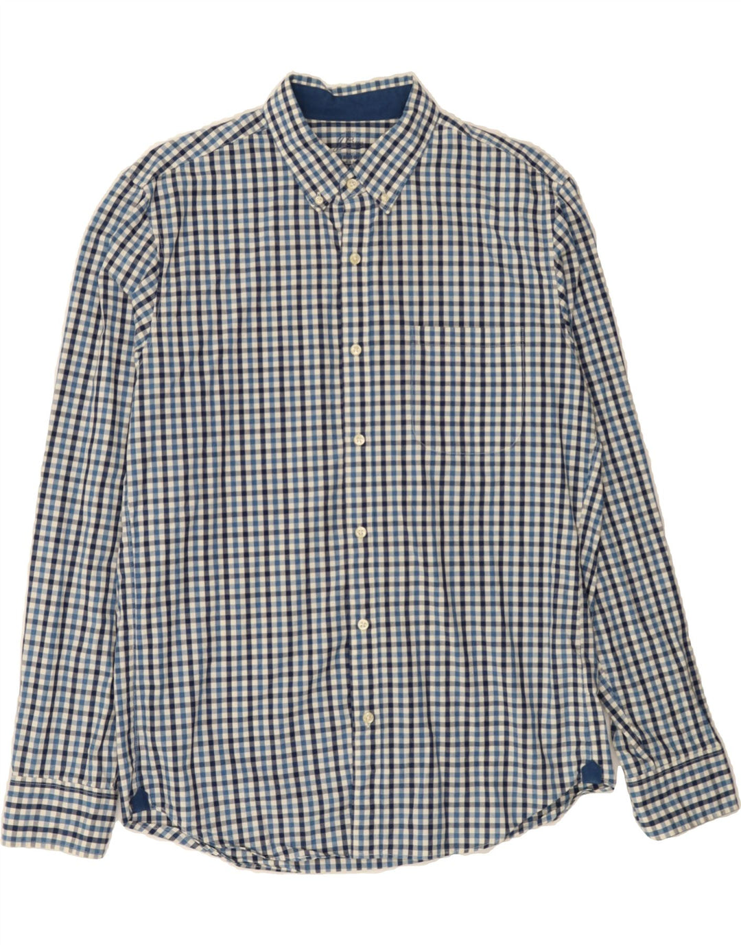 J. CREW Mens Slim Shirt Medium Blue Gingham Cotton Vintage J. Crew and Second-Hand J. Crew from Messina Hembry 