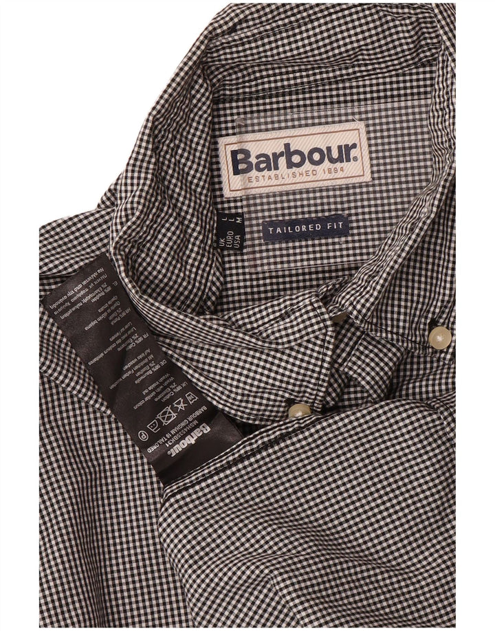 Cămașă pentru bărbați Barbour Tailored Fit, mare, neagră, din bumbac
