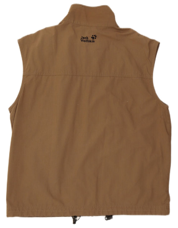 Jack Wolfskin Gilet utilitar pentru bărbați UK 40 Poliester maro mare