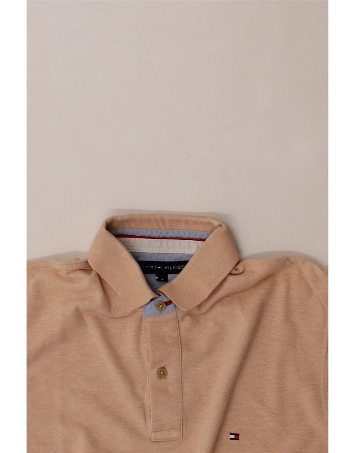 TOMMY HILFIGER Mens Polo Shirt Medium Beige Cotton Vintage Tommy Hilfiger and Second-Hand Tommy Hilfiger from Messina Hembry 