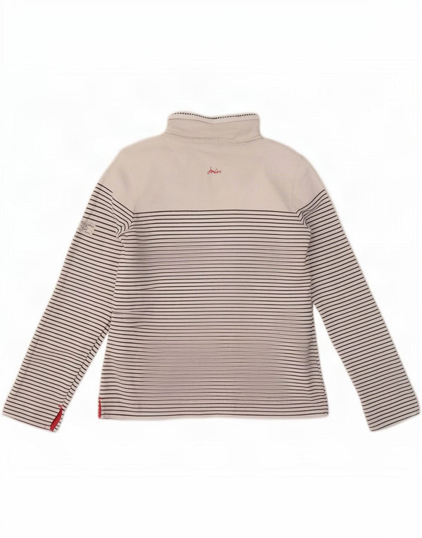 Pulover pentru damă Joules cu gât cu nasturi Jumper UK 8 Bumbac cu dungi albe mici