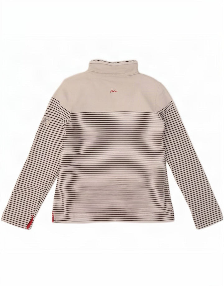 Pulover pentru damă Joules cu gât cu nasturi Jumper UK 8 Bumbac cu dungi albe mici