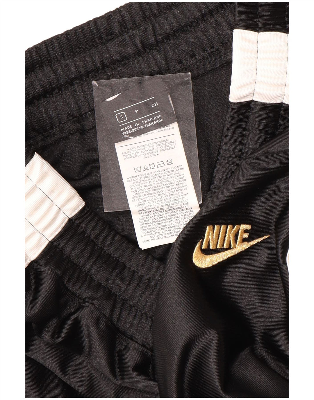 Pantaloni de trening Nike pentru femei UK 10 Mici, negru, poliester color bloc