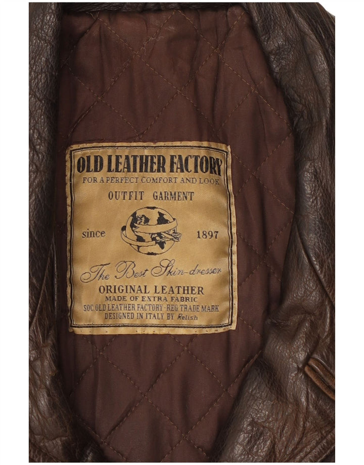 Jachetă de piele pentru bărbați RELISH UK 40, mare, maro, din piele