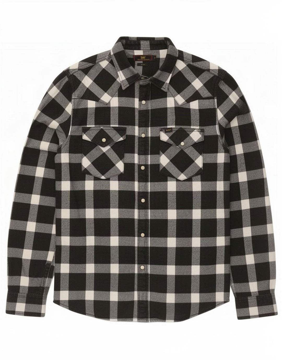Cămașă Lee pentru bărbați, slim fit, din flanel, bumbac cu carouri negru mediu