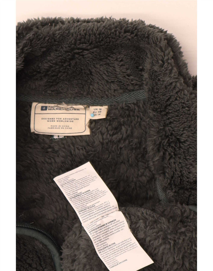 Pulover din lână pentru femei Mountain Warehouse, cu fermoar și gât, UK 18 XL, poliester gri
