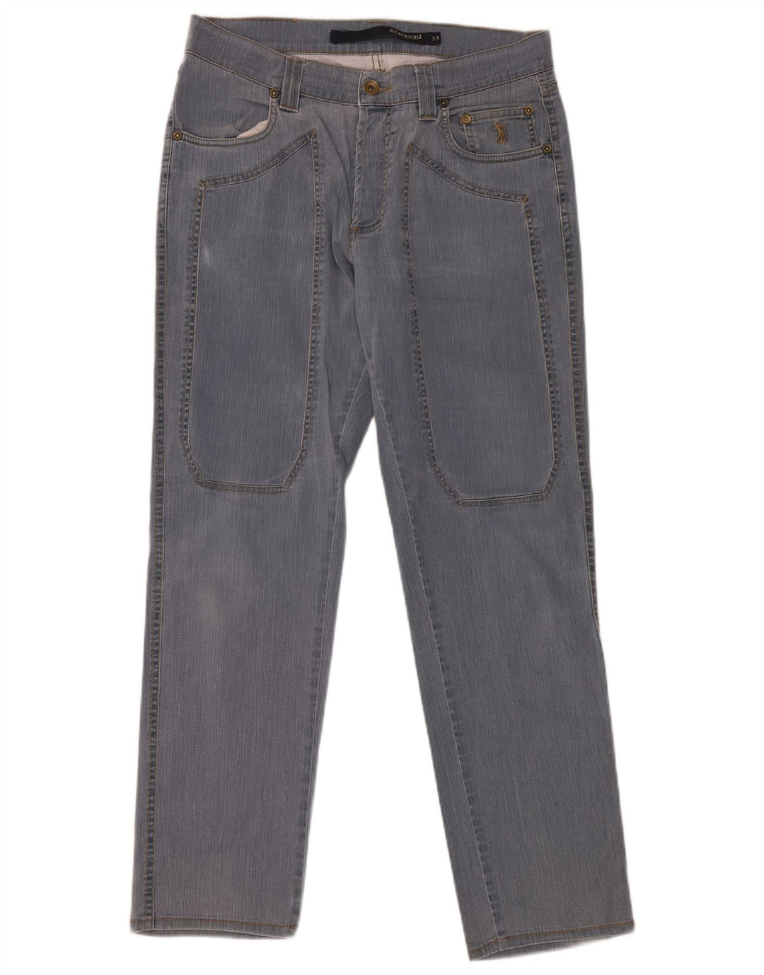 JECKERSON Mens Straight Jeans W33 L30 Blue Cotton