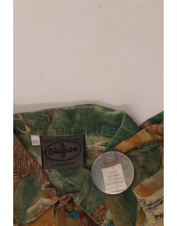 Cămașă vintage cu mânecă scurtă pentru bărbați IT 54 XL Multicolor Floral