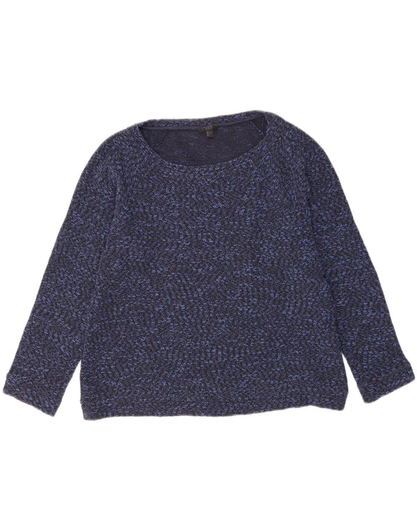 Pulover Cos pentru femei, supradimensionat, cu gât de barcă, Marea Britanie 16, mare, bleumarin, pătat