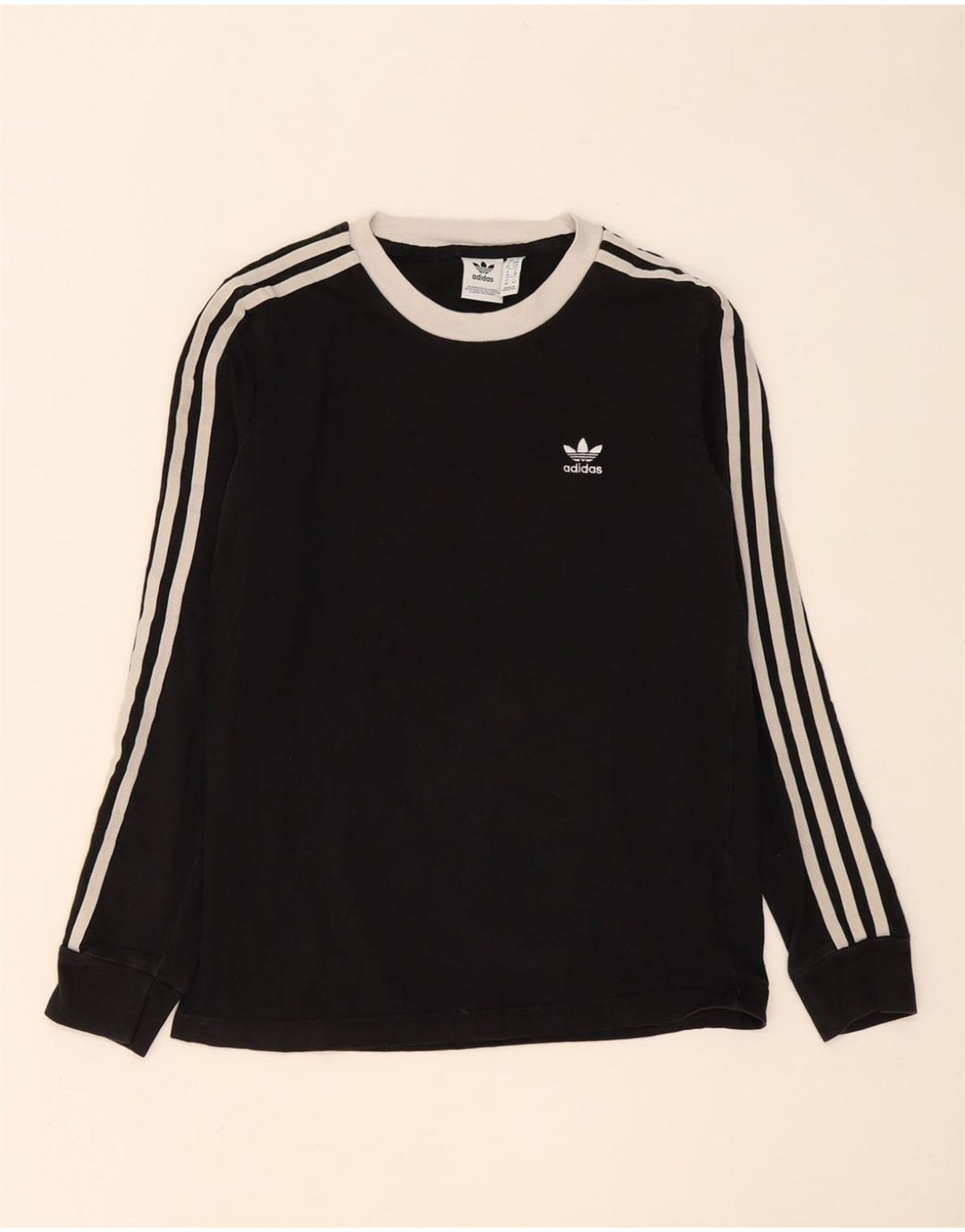 Top pentru femei Adidas cu mânecă lungă UK 10 mic, negru, bumbac