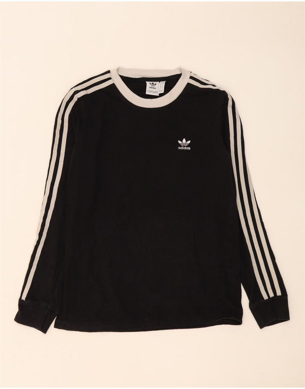 Top pentru femei Adidas cu mânecă lungă UK 10 mic, negru, bumbac