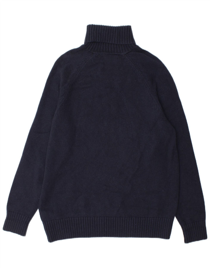 Pulover pentru bărbați Calvin Klein Jeans cu gât rulat, bumbac mediu albastru bleumarin