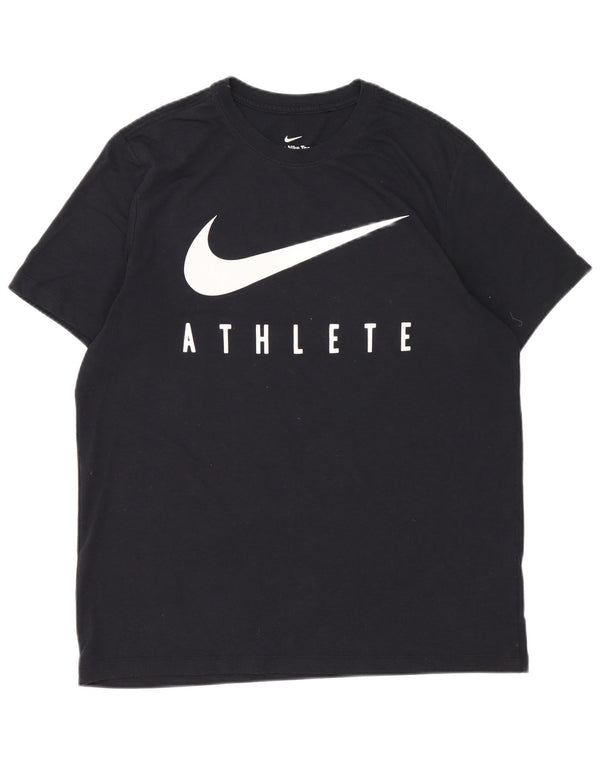 Tricou grafic Nike Dri Fit pentru bărbați Top mare din poliester negru