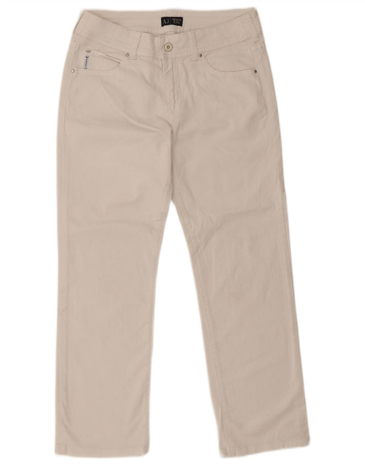 Blugi drepti pentru femei Armani Jeans W29 L27 Alb