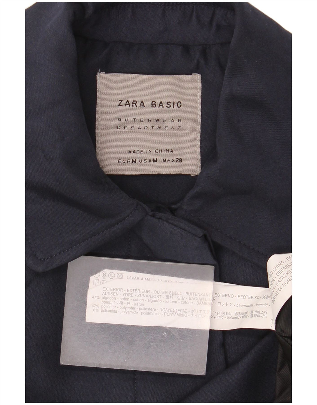 Pardesiu pentru femei Zara UK 14 Medium Bleumarin Bumbac