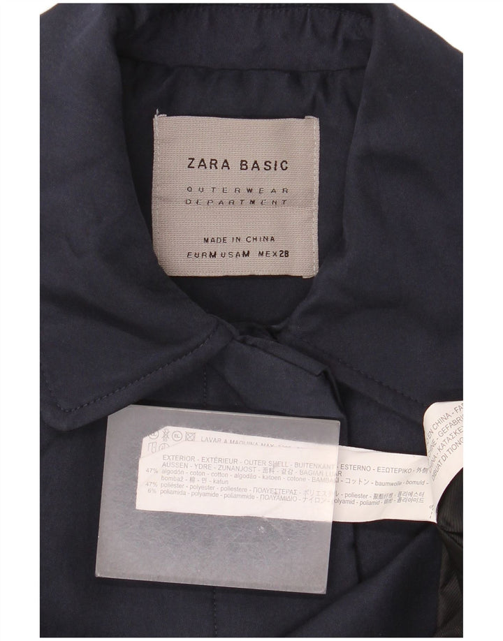 Pardesiu pentru femei Zara UK 14 Medium Bleumarin Bumbac