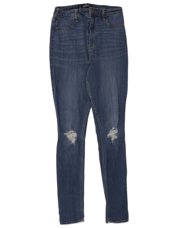 Blugi skinny Hollister Curvy Distressed pentru femei US 11 Large W30 L30 Blue