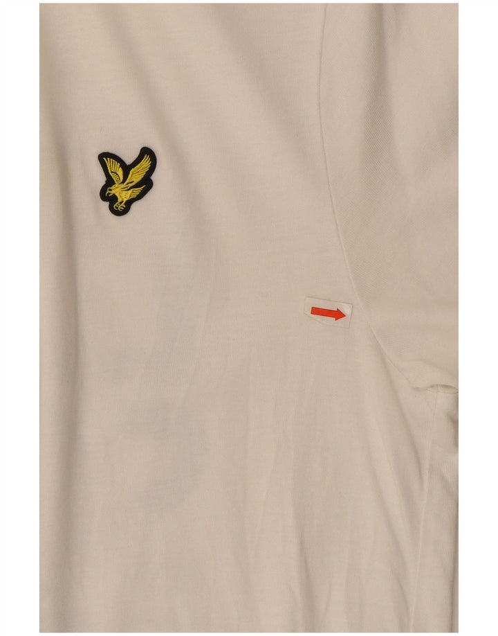 Tricou cu grafic Lyle & Scott pentru bărbați Top din bumbac alb mediu