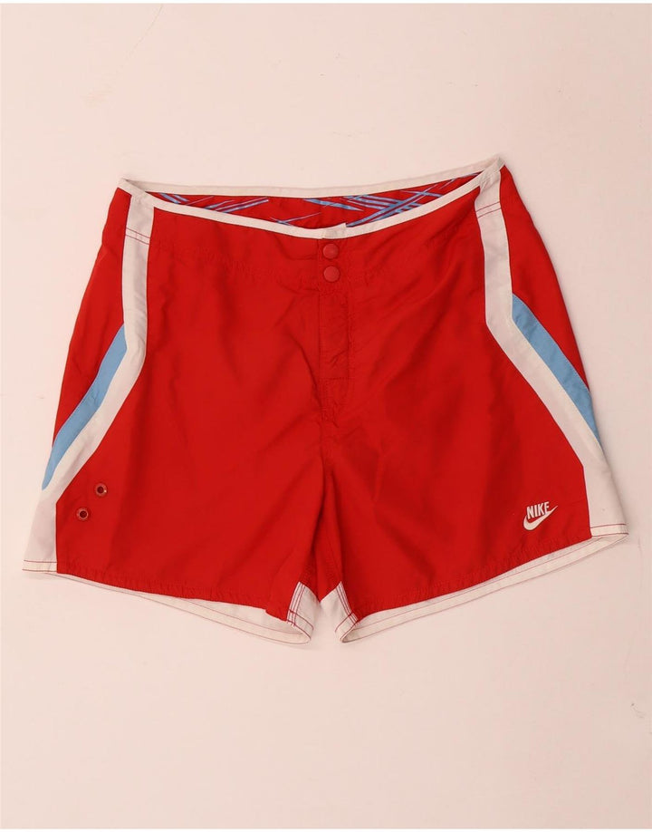 Pantaloni scurți de înot Nike pentru bărbați, roșu mediu, poliester color bloc