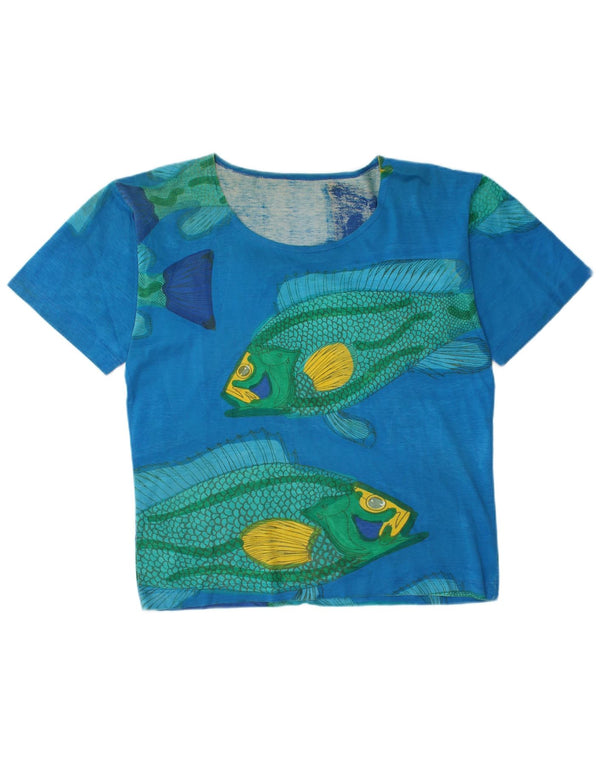 Tricou cu grafic vintage pentru femei Top UK 16 Large Blue