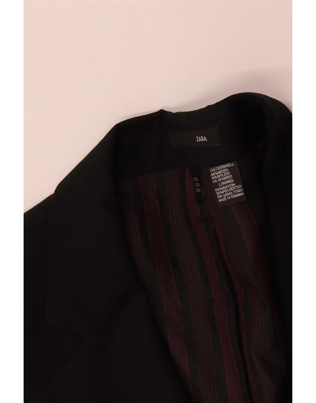 Blazer pentru bărbați Zara cu 2 nasturi EU 50 Lână neagră medie