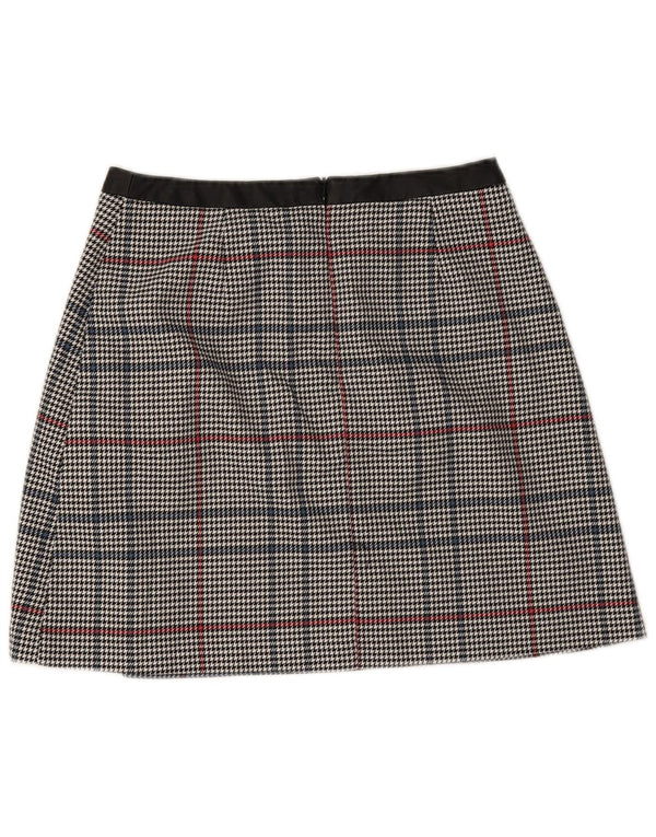 Fusta mini pentru femei Oasis UK 10 Small W28 Gri Houndstooth Poliester