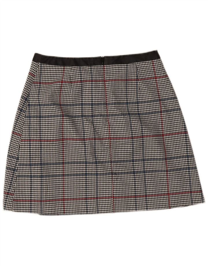 Fusta mini pentru femei Oasis UK 10 Small W28 Gri Houndstooth Poliester