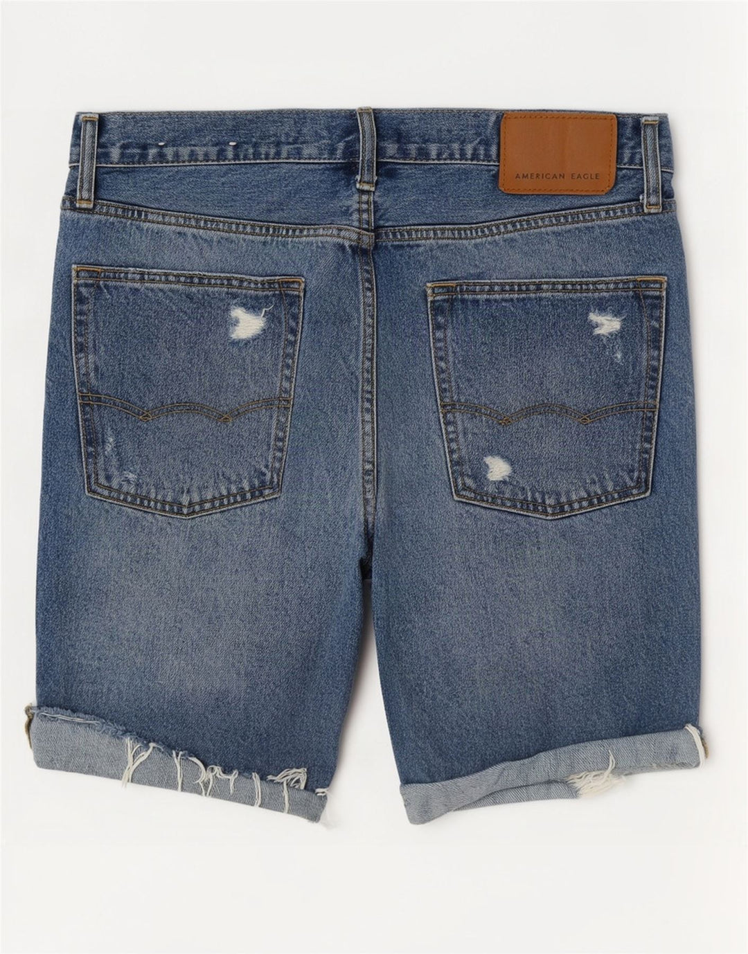 Pantaloni scurți din denim învechit pentru bărbați American Eagle W31, bumbac albastru mediu
