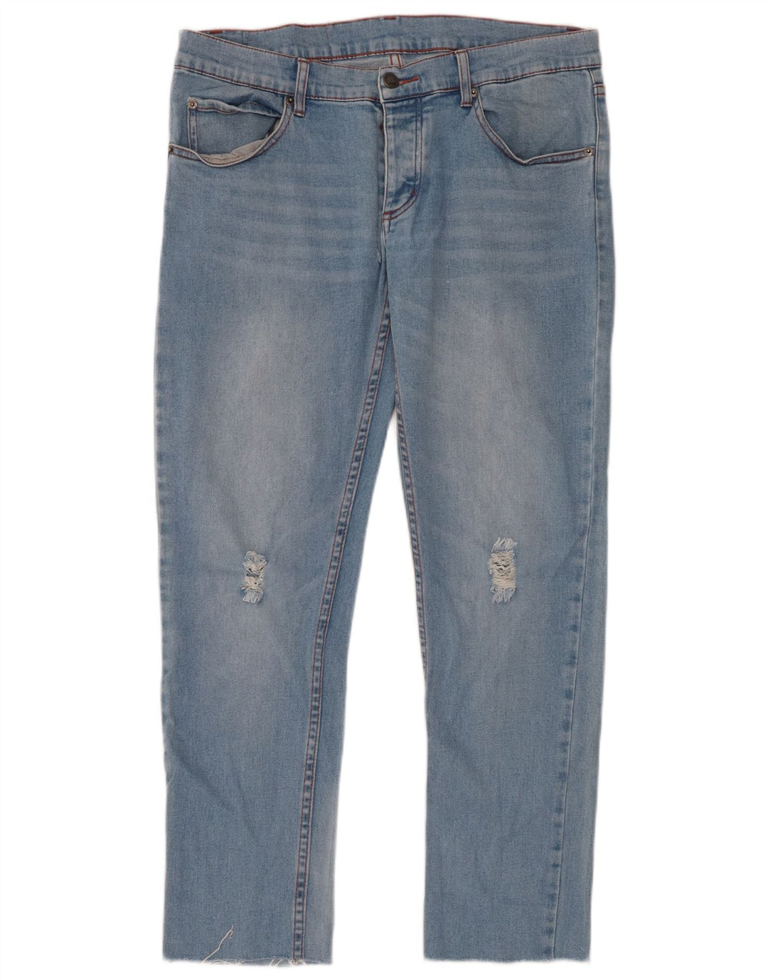 CHEAP MONDAY Blugi slim pentru bărbați Distressed W32 L28 Bumbac albastru