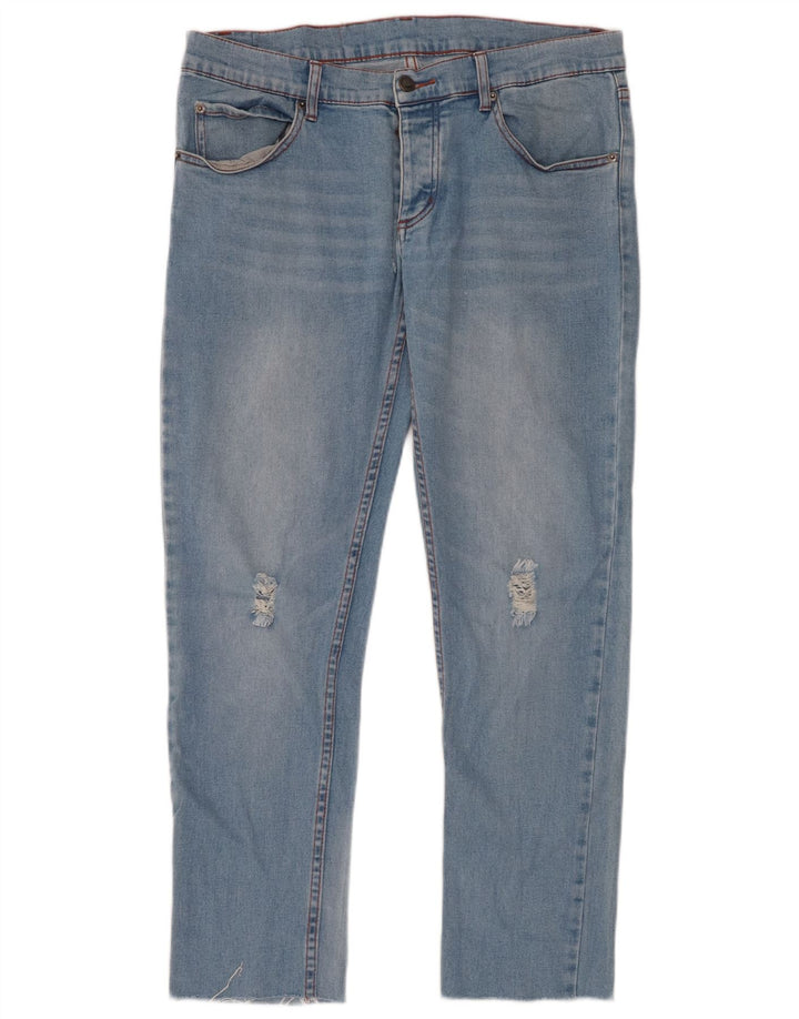 CHEAP MONDAY Blugi slim pentru bărbați Distressed W32 L28 Bumbac albastru