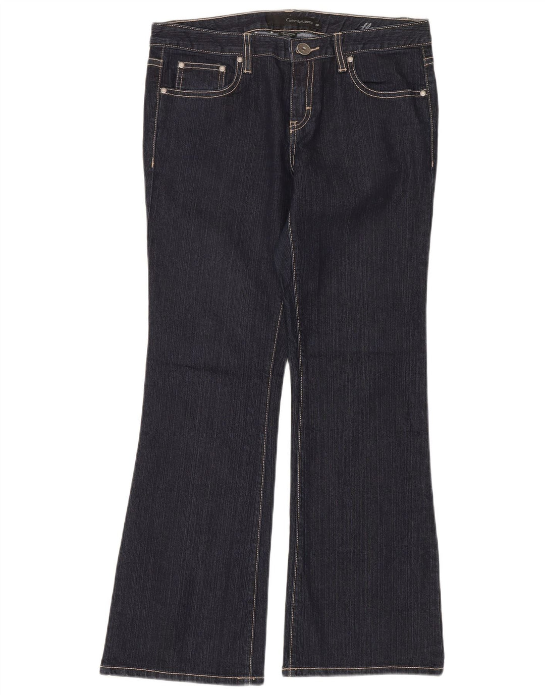 CALVIN KLEIN Blugi evazați pentru femei US 10 Medium W32 L30 Bumbac bleumarin