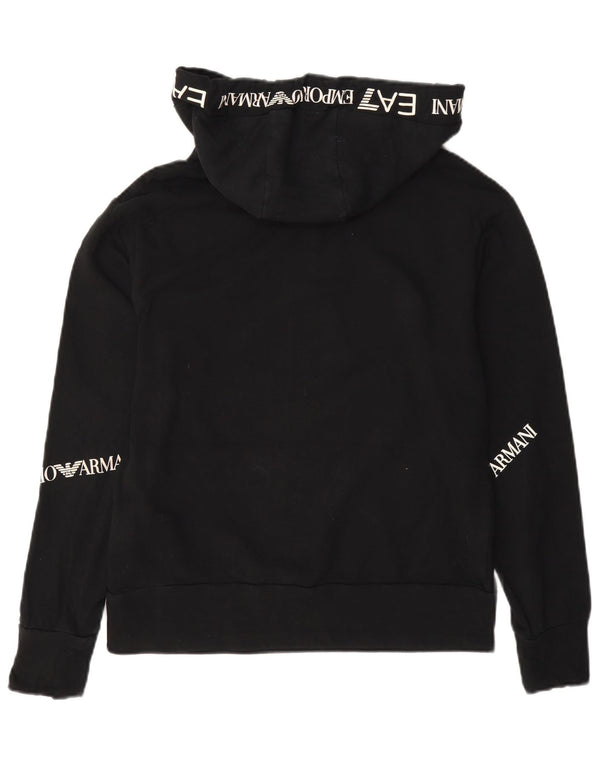 Pulover cu glugă supradimensionat cu grafic pentru femei Emporio Armani UK 6 XS bumbac negru